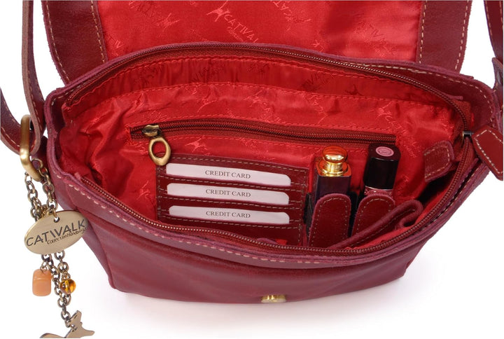 Catwalk Collection Handbags - Vintage Grobem Leder - CATWALK COLLECTION - Mittlere Grösse - Umhänget
