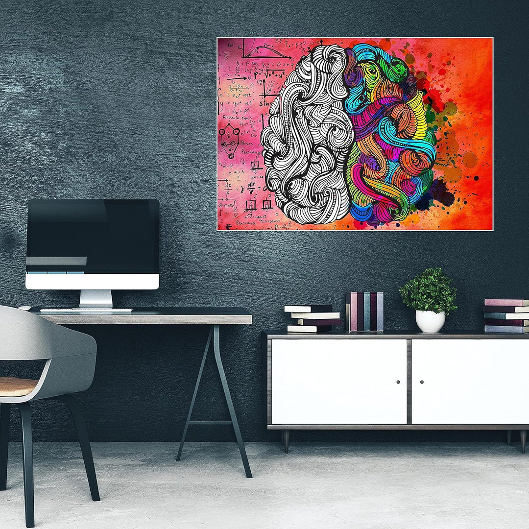 wandmotiv24 Poster als Wanddeko, Grösse 100x70cm, Erfolg beginnt im Kopf, Formeln, Moderne Wanddeko,