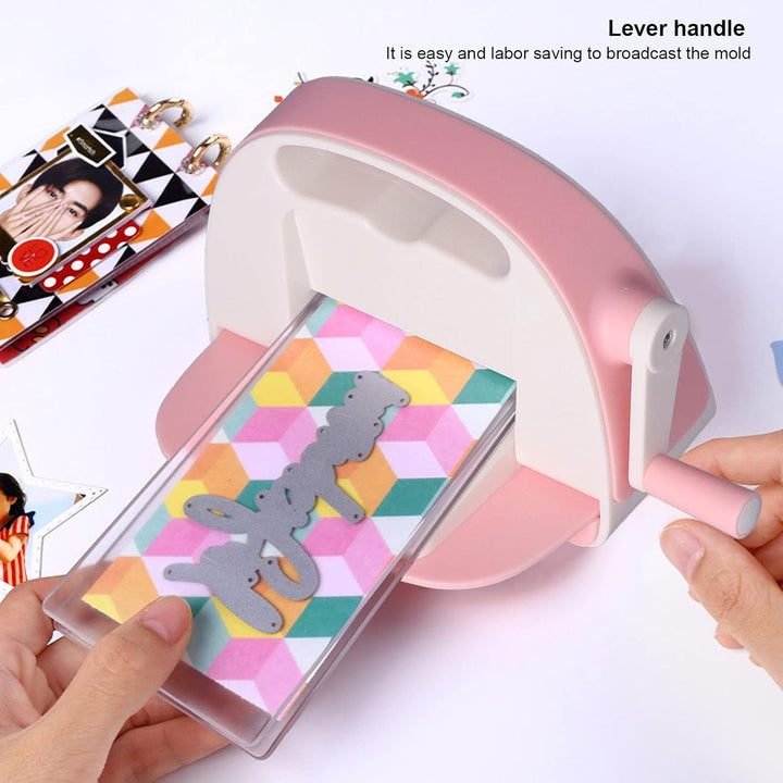 MOUMOUTEN Prägepapiermaschine, Tragbare Handprägemaschine, Manuelle Mini-Stanzmaschine Für DIY, Bast