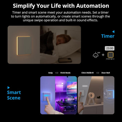 SONOFF T5 1 Gang WiFi Smart Touch Lichtschalter, 2 Wege Wireless Wandlichtschalter, Full Touch Schal