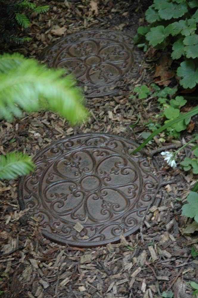 2 Stück Esschert Design Gehwegplatten, Gartenfliesen, Trittplatten, Terrassenplatten Motiv Klassik,