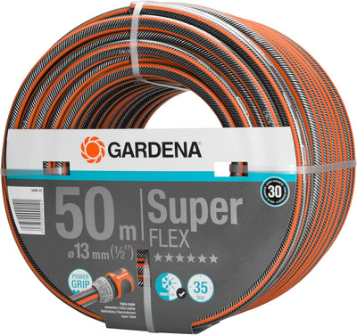 Gardena Premium SuperFLEX Schlauch 13 mm (1/2 Zoll), 50 m: Gartenschlauch mit Power-Grip-Profil, 35