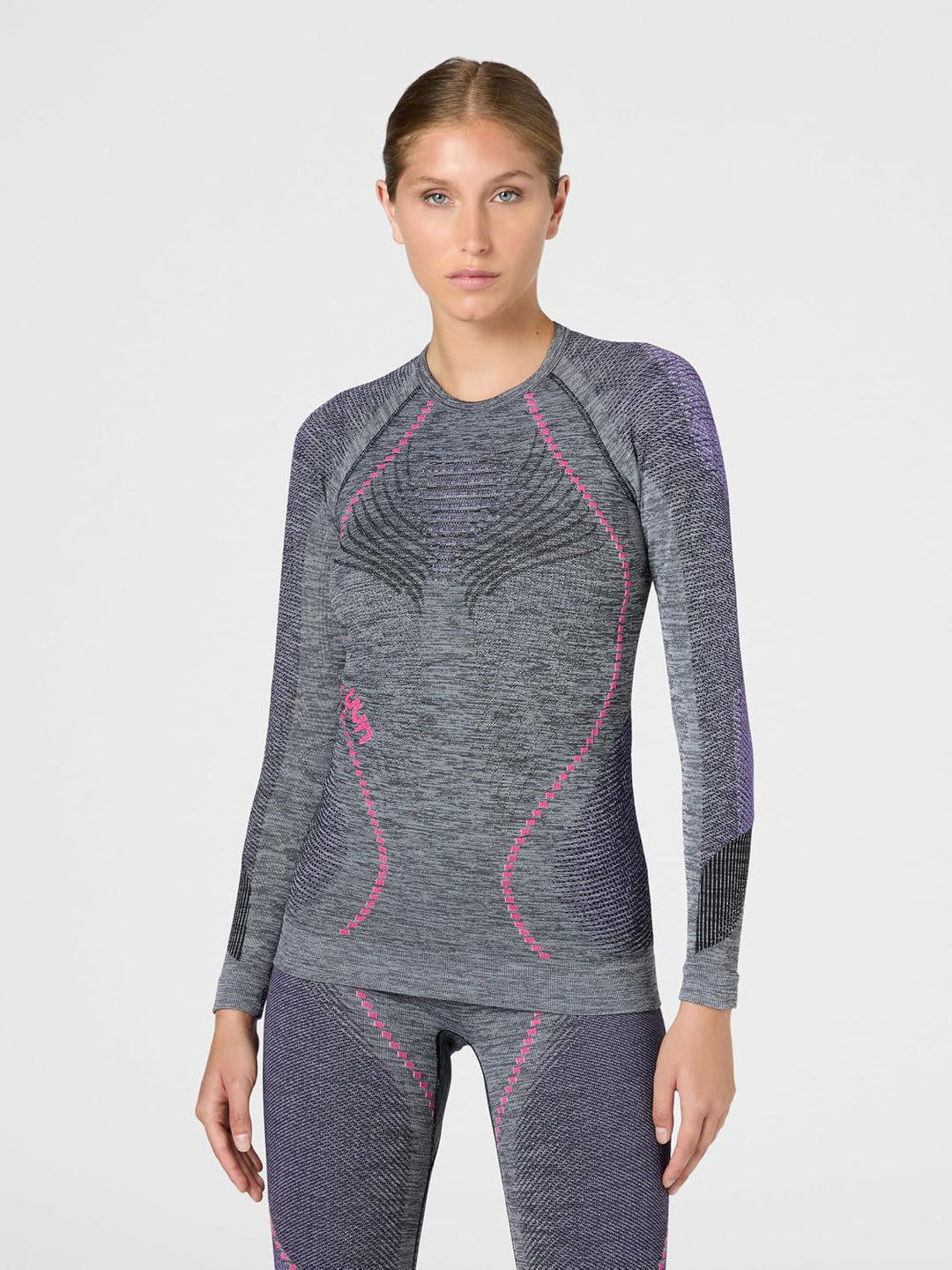 UYN Damen Unterhemd Ambityon UW Unterhemd, Black Melange/Purple/Raspberry, L/XL, U100023