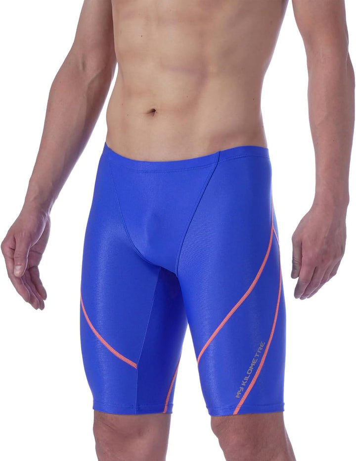 MY KILOMETRE Herren Jammers Lang Badehose Schwimmen Badeanzug Jammer, Hell, Blau S