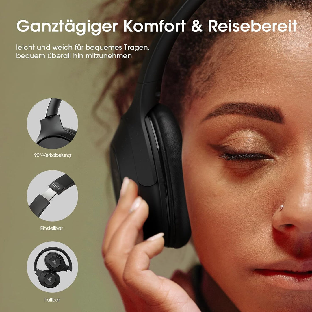 DOQAUS Kopfhörer Kabellos Bluetooth, 70Std Spielzeit Bluetooth Kopfhörer Over Ear, Kpfhörer mit Kabe