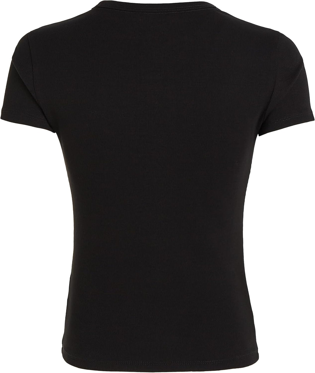 Tommy Jeans Damen Tjw Slim Essential Rib Ss S/S Strickoberteile L Schwarz, L Schwarz