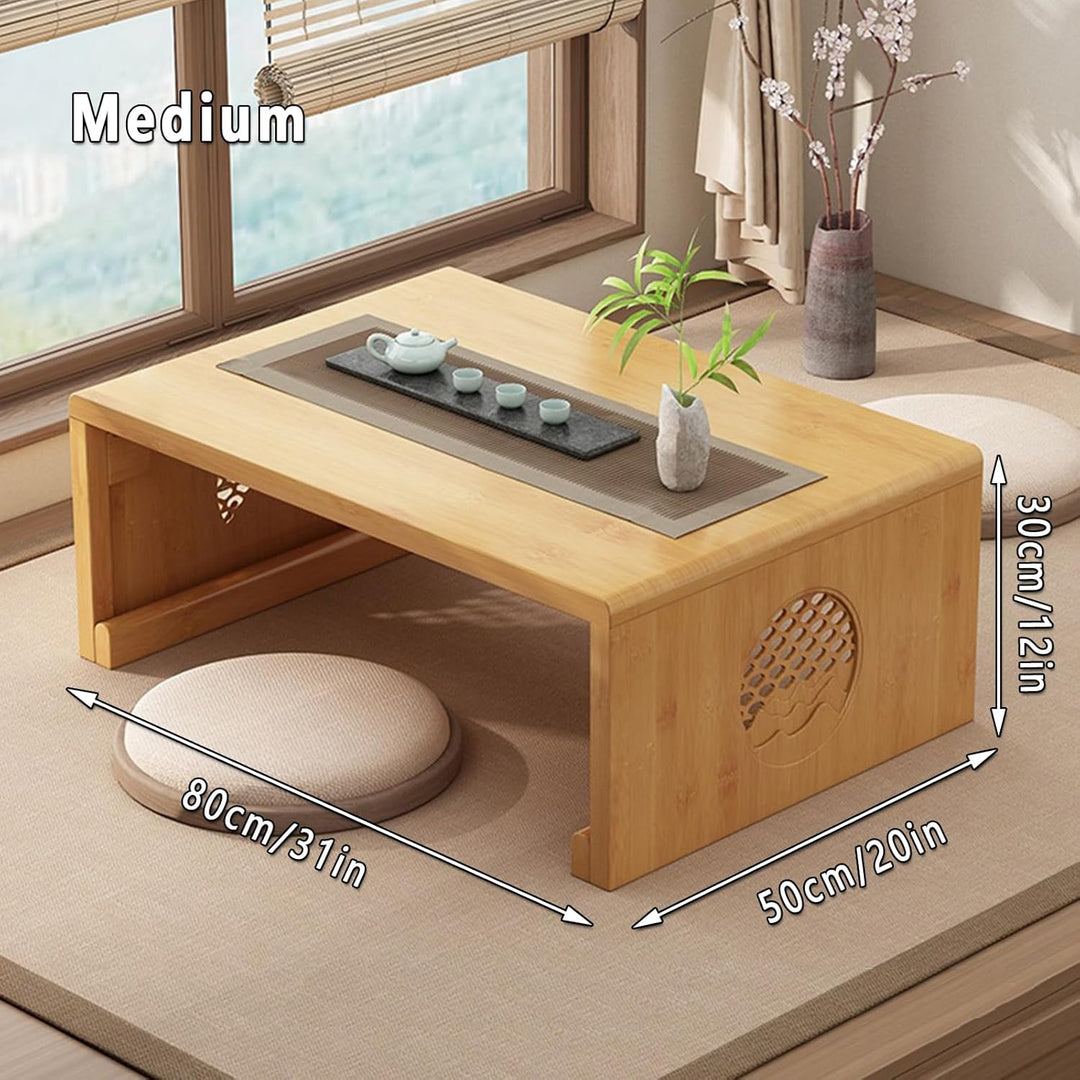 Chinesischer Tee-Bodentisch aus Bambus,japanischer Faltbarer Couchtisch,Altartisch Meditation,niedri