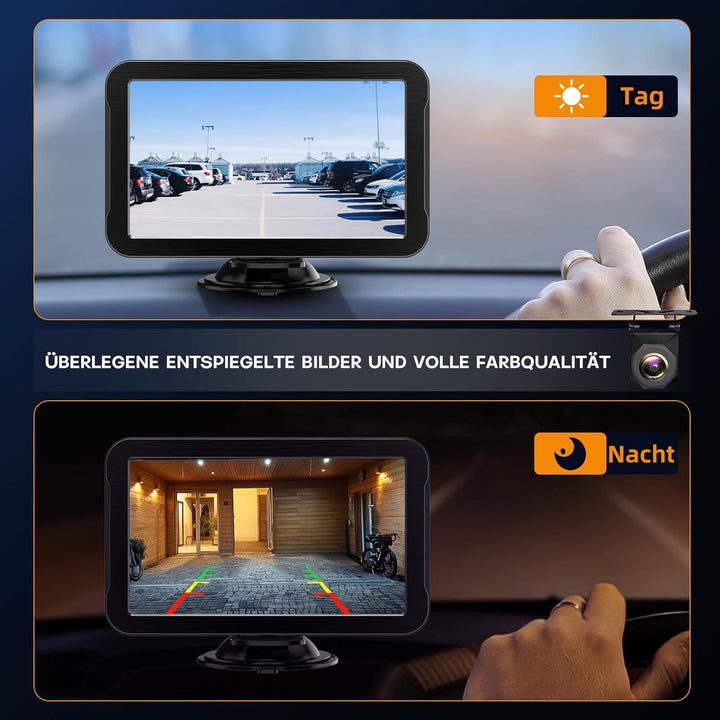 Rückfahrkamera mit 7-Zoll HD-Monitor, 1080P & Nachtsicht, 140° Weitwinkel, zum Nachrüsten geeignet |