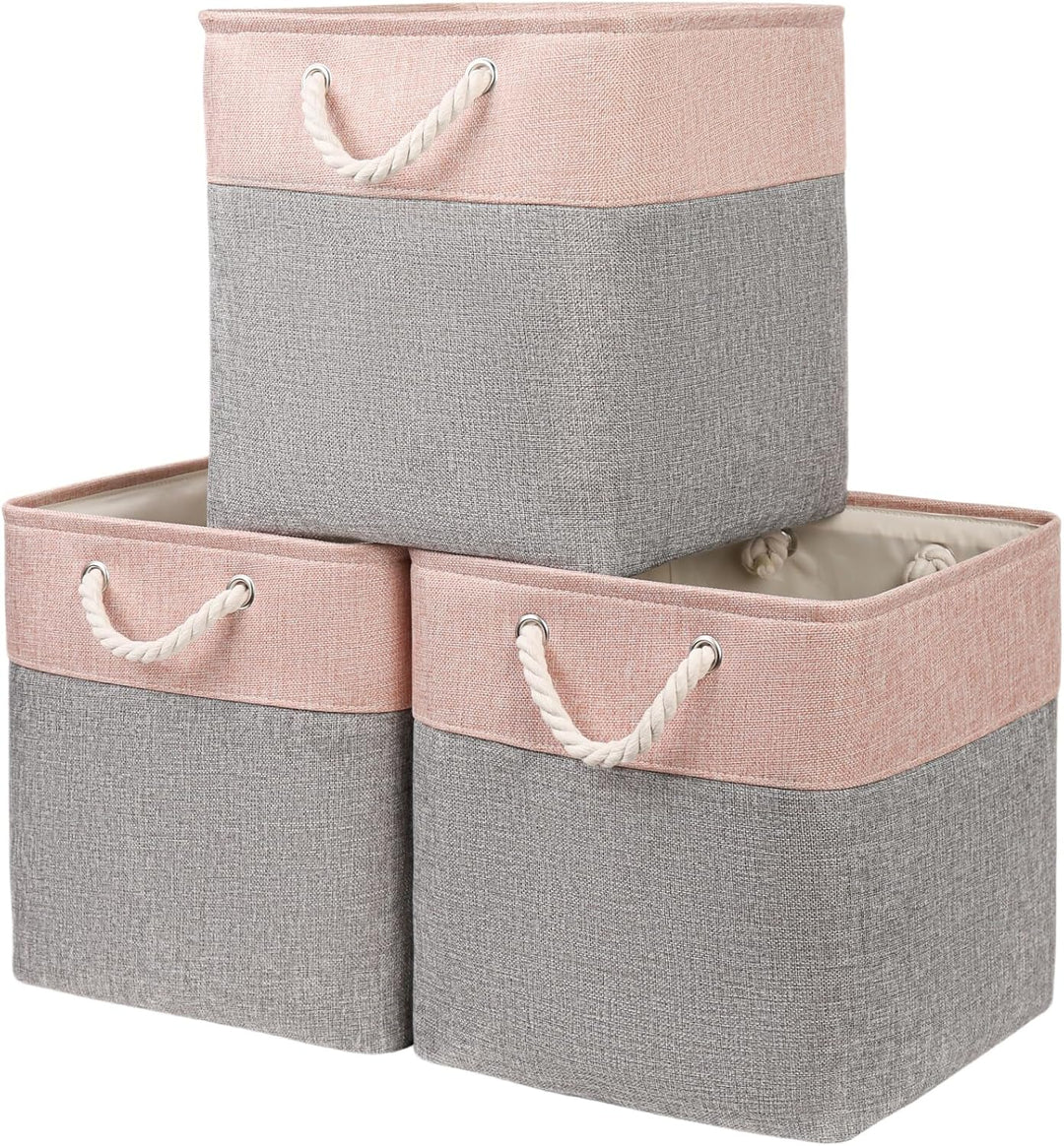 Mangata Aufbewahrungsbox Stoff,33x33x33cm Grosser Aufbewahrungskorb, Korb Aufbewahrung für Schrank,
