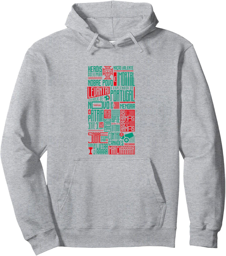 Grauer Hymnen Pullover Hoodie