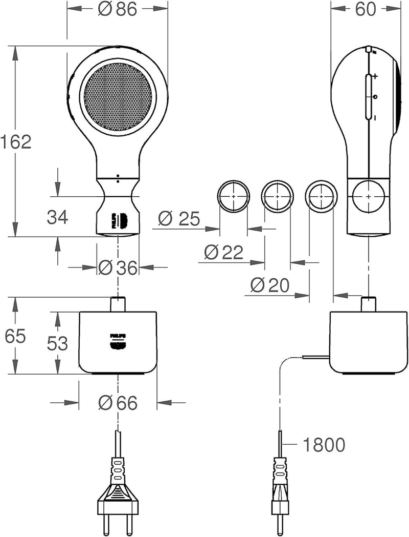 GROHE Aquatunes | BADACCESSOIRES - Bluetooth DUSCHLAUTSPRECHER | wasserdicht, mit Induktion-Ladestat