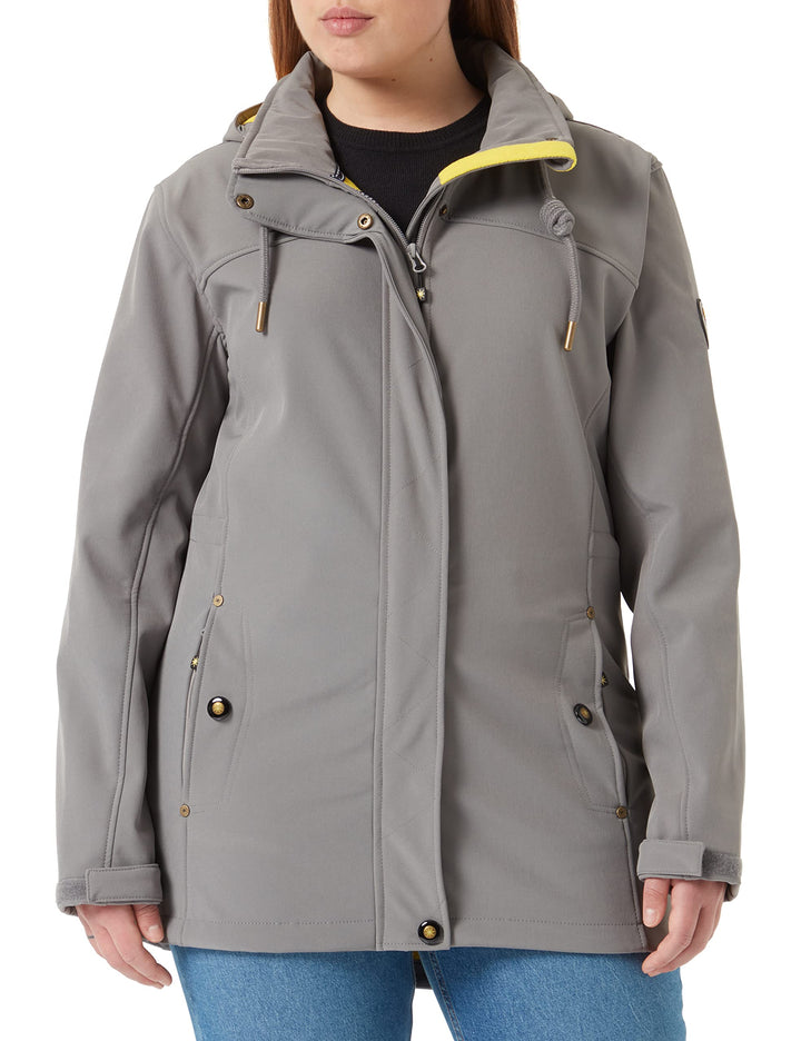 Ankerglut Damen Softshellmantel Kurzmantel mit Kapuze Gefüttert Übergangsjacke #Ankerglutbrise Softs