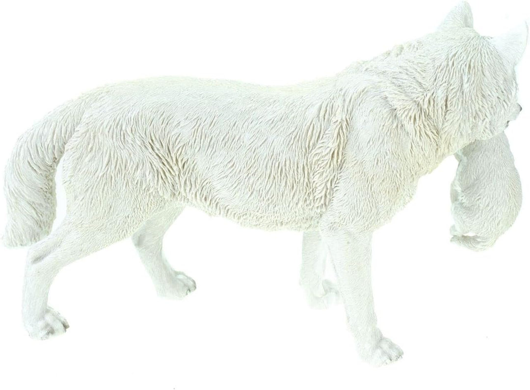 VOGLER Joh. Vogler GmbH Dekofigur Wolf mit Jungem im Maul 30 cm Figur Weiss Tierfigur