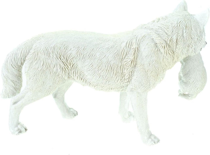 VOGLER Joh. Vogler GmbH Dekofigur Wolf mit Jungem im Maul 30 cm Figur Weiss Tierfigur