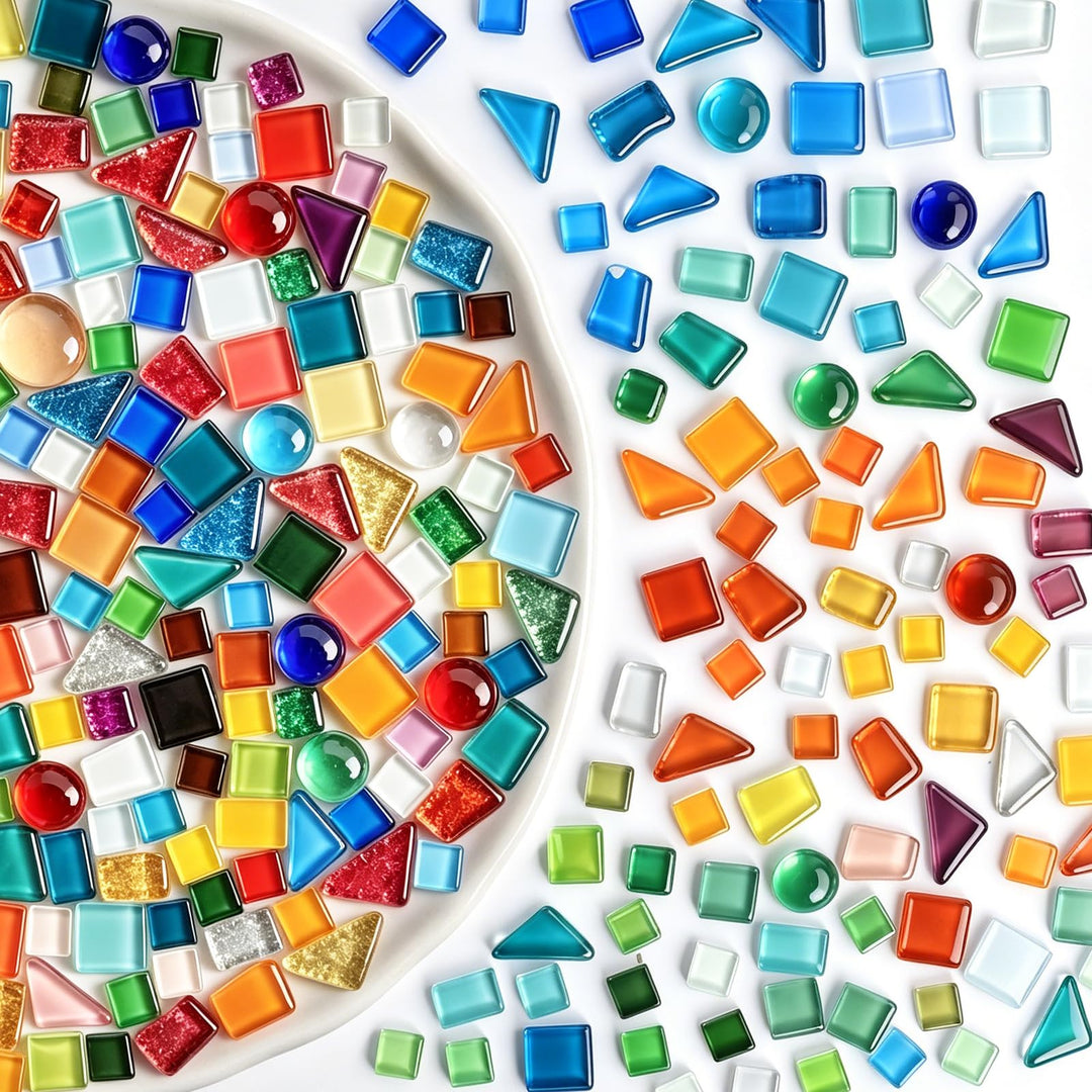 Mosaiksteine Bunte 650g Kreative Glasmosaiksteine Unregelmässig Kristall Mosaikfliesen Bastelmix für