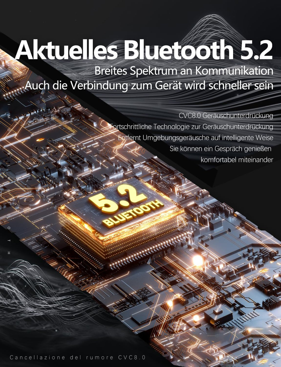 Boytond Bluetooth-Headset, kabelloses Headset mit Mikrofon, Fahr-Headset mit 24-Stunden-Gesprächszei