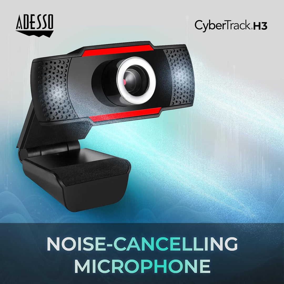 Adesso CyberTrack H3 720p HD Webcam mit eingebautem Mikrofon 2" x 2.2" x 2.2", 2" x 2.2" x 2.2"