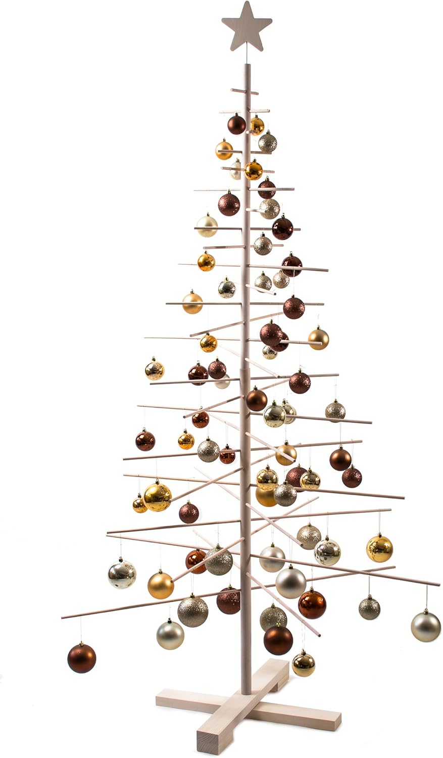xmas3 L-190 cm Weihnachtsbaum aus Holz, Natural, 100 x 100 x 190