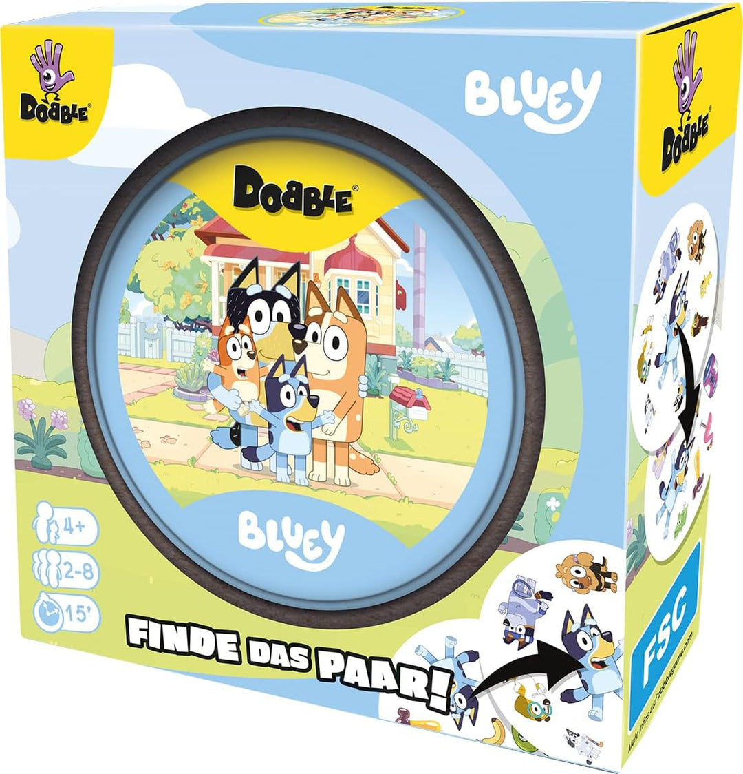 Asmodee, Dobble Bluey, DE-Version, Familienspiel für 2-8 Spieler ab 6 Jahren, Schnelles Reaktionsspi
