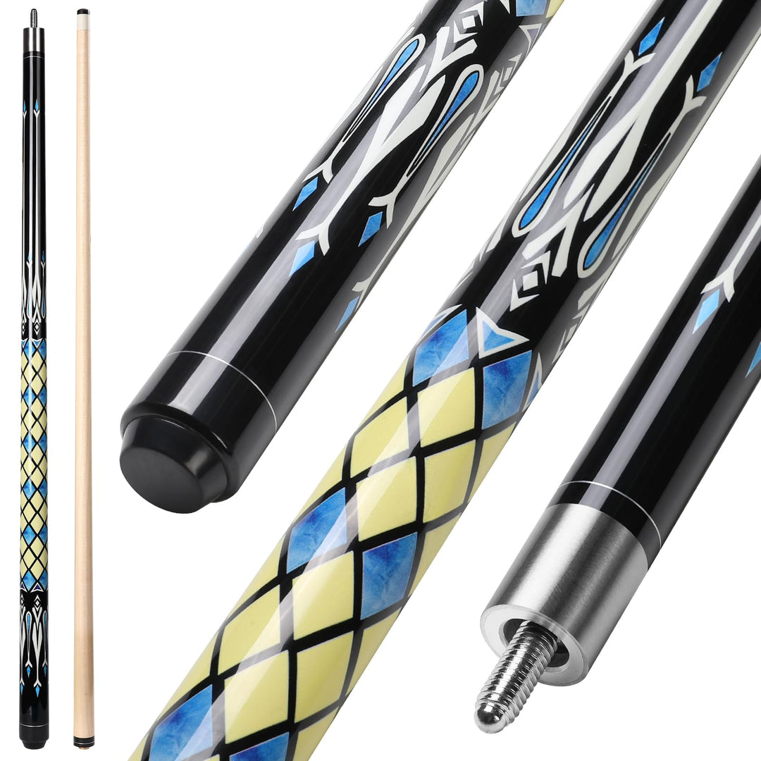 Billard Queue, 58'' 20oz Pool Queue mit PU Leather Tasche, Kanadischer Ahorn Pool Cue 13mm Spitzen f