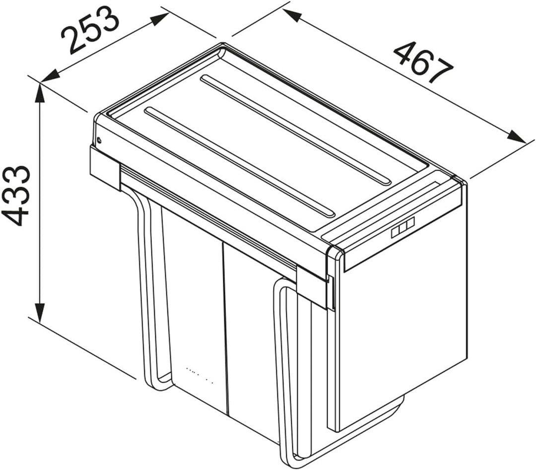 Franke Kitchen Systems Franke Cube 30 2-Way Manuelle Pull-Out Waste/Rubbish Bin, 2 x 15 Liter by