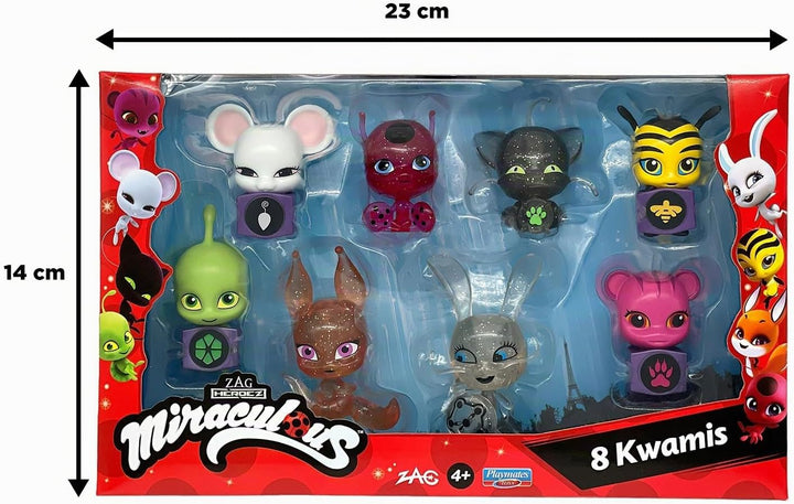 Bandai - Miraculous - Pack mit 8 Kwamis – Miraculous Mini-Figuren Sammlung - Spiel Miraculous Schatu