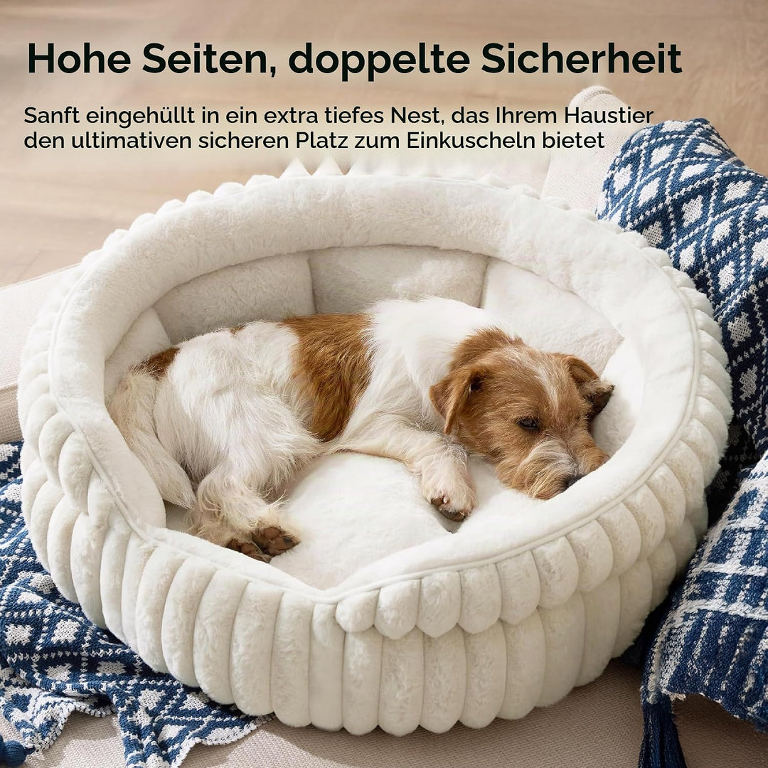 BEDSURE Flauschiges rundes Hundebett klein - 66 x 66 cm rundes Hundebett, waschbares grosses Katzenb