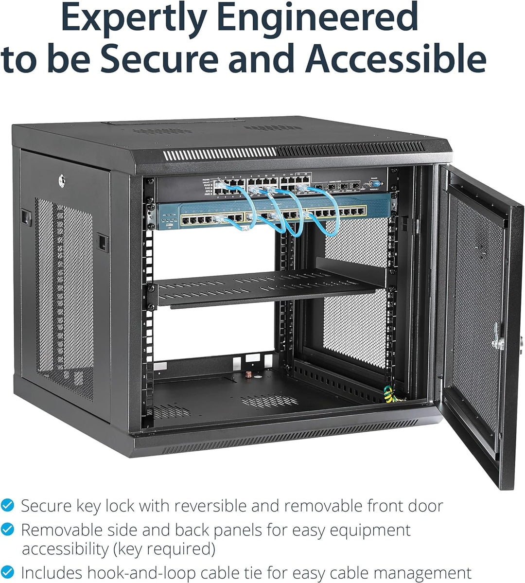 StarTech.com 9HE Wandmontage Serverschrank/Rack - 4 Pfosten Einstellbare Tiefe (5 bis 48 cm) Netzwer