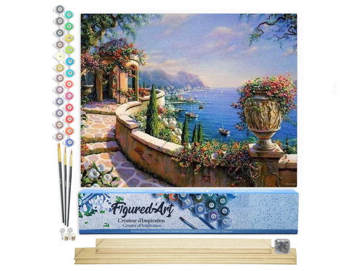 Figured'Art Malen Nach Zahlen Erwachsene Mit Rahmen Seesicht - Paint by Numbers Basteln DIY Bastelse