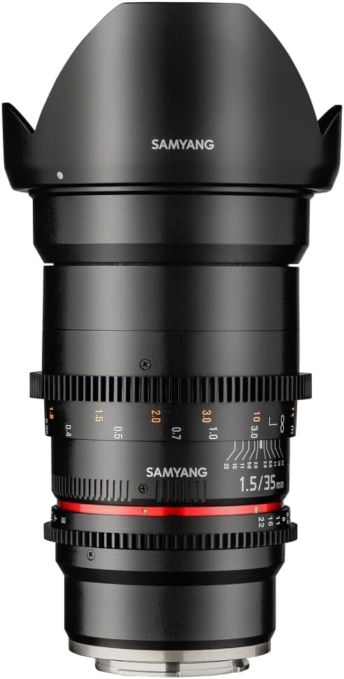 Samyang 7811 35/1,5 Objektiv Video DSLR II Sony E manueller Fokus Videoobjektiv 0,8 Zahnkranz Gear,
