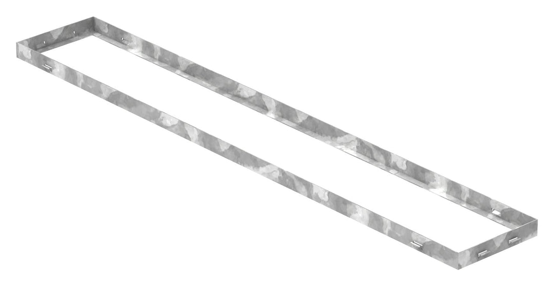 Fenau - Gitterrost-Zarge 200 x 1250 x 33 mm für Rosthöhe von 30 mm, verzinkt – mit Aussparung für Ma