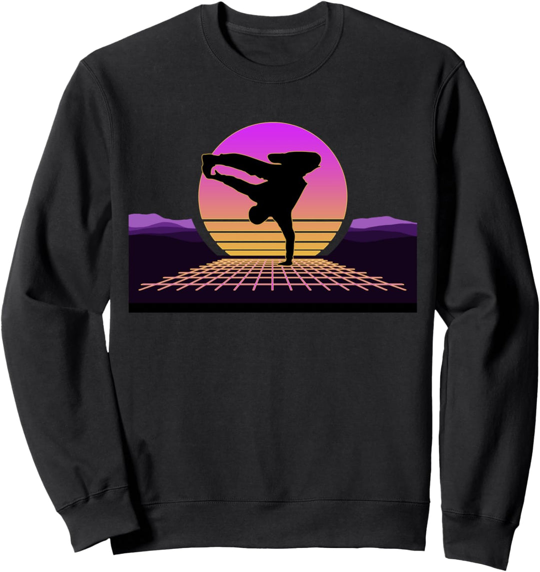 80er Jahre Retro-Tanz / Tänzer - digitale Dampfwelle des Sweatshirt