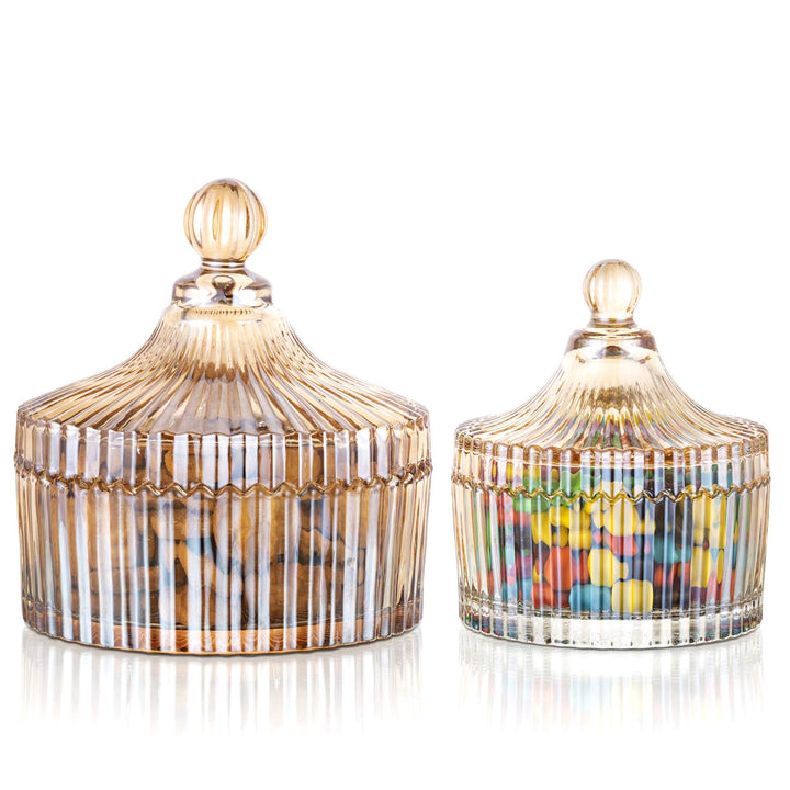 Süsse Gläser mit Deckel Vintage Glasgefässe Kleine + grosse Vorratsgläser für Süssigkeiten, Schokola