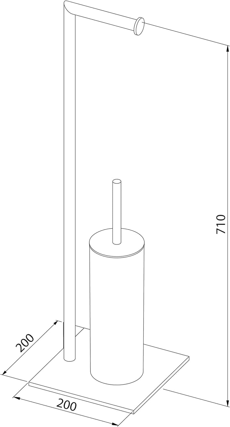 Sealskin Tube Stand WC-Garnitur mit Toilettenpapierhalter und Toilettenbürste, Toilettenbutler freis