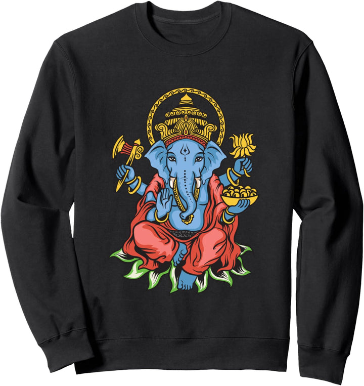 Spiritual Hindu God Ganesha Meditation Yoga Sweatshirt