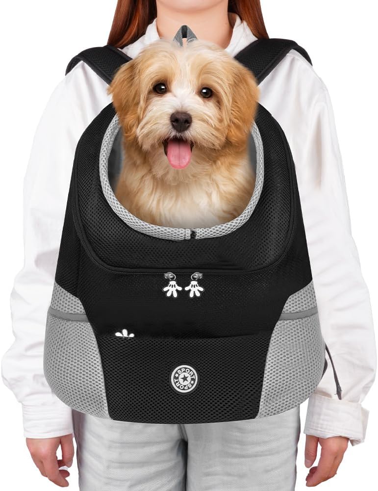 Adiwo Haustier Rucksack mit Netzfenster, Atmungsaktive Leichte Hundetasche, HundeRucksack und Katzen