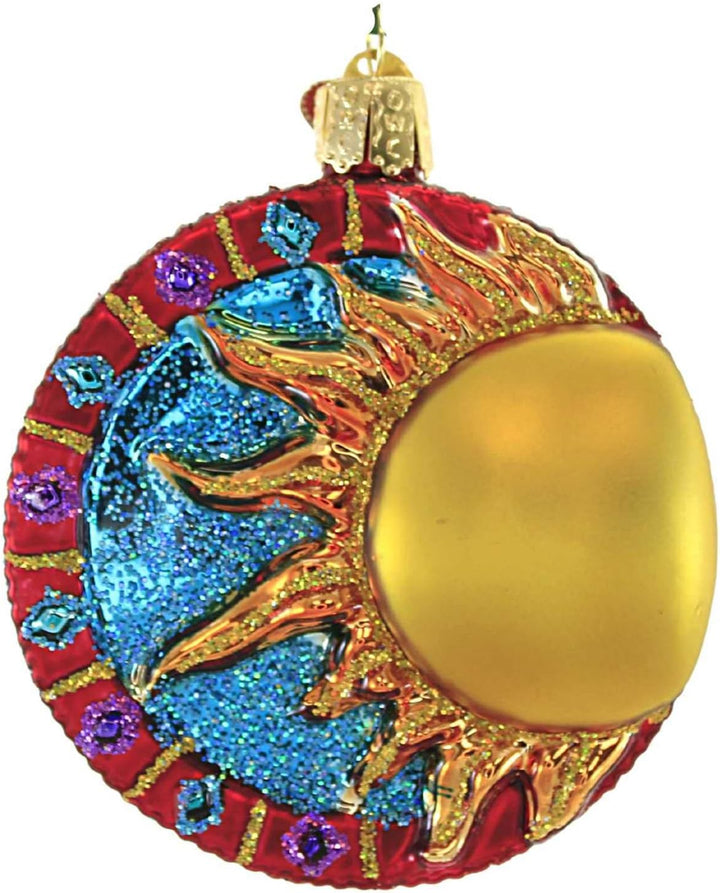 Old World Christmas Glas-Weihnachtsbaumschmuck mit Schmucksteinen Jeweled Sun, Jeweled Sun