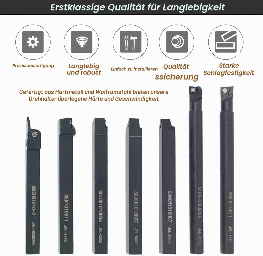 21pcs Drehmaschine Bohrstangen Set CNC Drehmeissel Drehwerkzeuge Schaftdrehmaschine 10mm Drehbank Sc