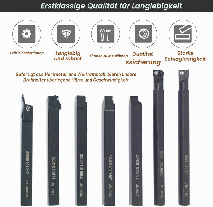 21pcs Drehmaschine Bohrstangen Set CNC Drehmeissel Drehwerkzeuge Schaftdrehmaschine 10mm Drehbank Sc