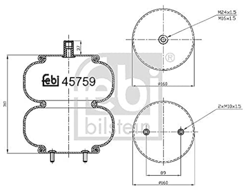 febi bilstein 45759 Luftfederbalg , 1 Stück