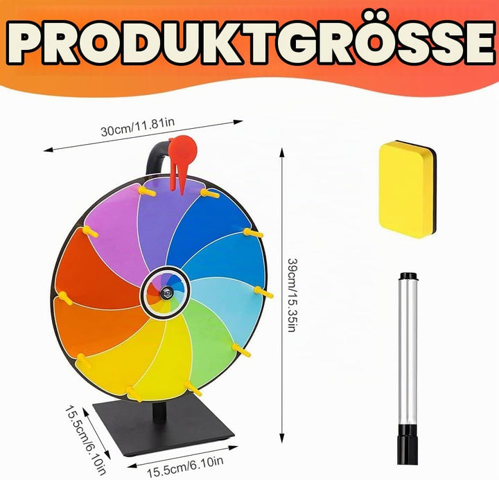 Glücksrad zum Drehen, 30cm 10 Slots Drehrad Glücksrad, Gluecksrad Gluecksrad mit Montagewerkzeug, Gl