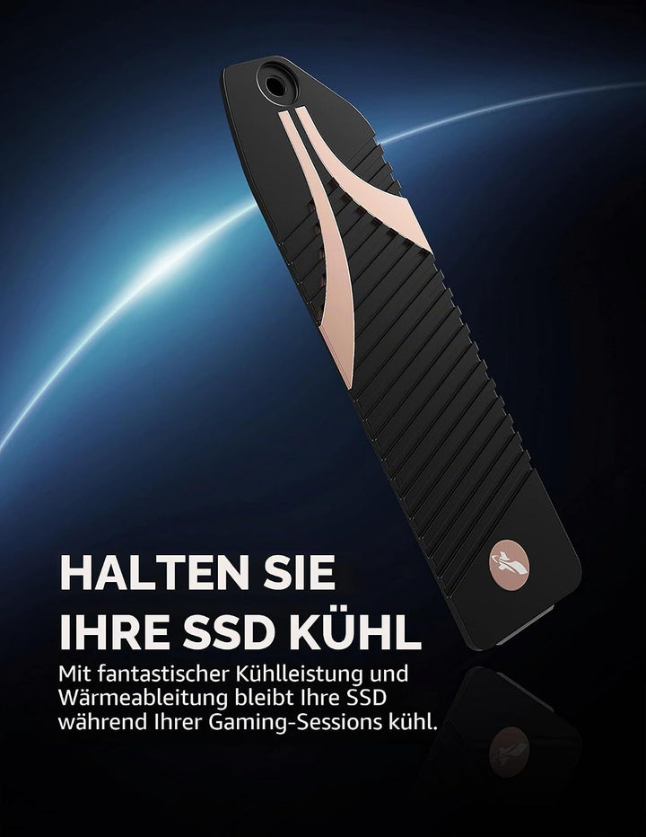 SABRENT PS5 M.2 Kühler, Aluminium SSD NVMe Kühlkörper, m.2 Heatsink mit Wärmeleitpad speziell Design