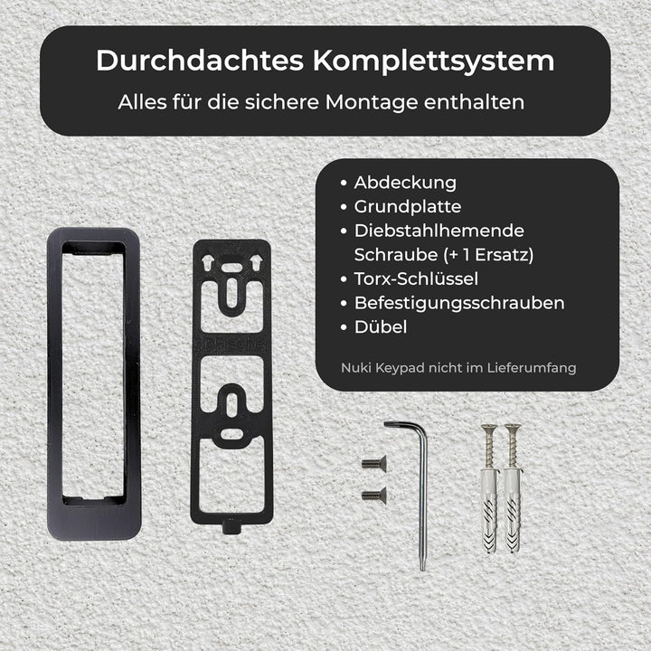 Generisch Wandhalterung kompatibel mit Nuki Keypad 2 – Diebstahlschutz-Abdeckung mit Torx-Sicherheit