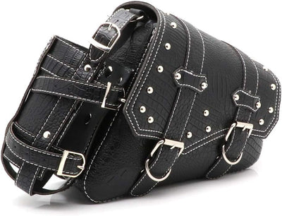 Motorrad Satteltaschen Leder PU wasserdichte Motorrad Side Gepäck Werkzeugtasche - Schwarz (Rechte S