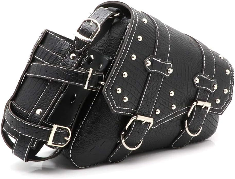 Motorrad Satteltaschen Leder PU wasserdichte Motorrad Side Gepäck Werkzeugtasche - Schwarz (Rechte S