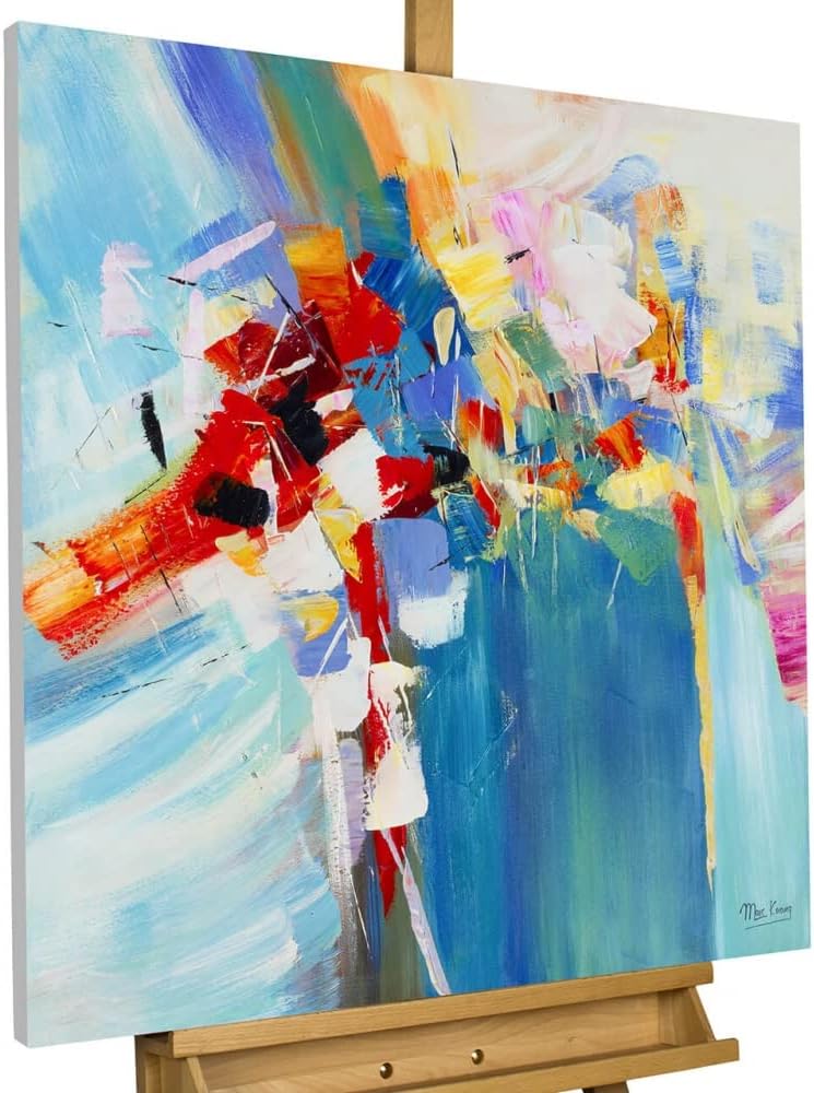 KunstLoft Leinwandbild | 100% HANDGEMALT | 80x80cm | Gemälde 'Somewhere in Wonderland' | Abstrakt |