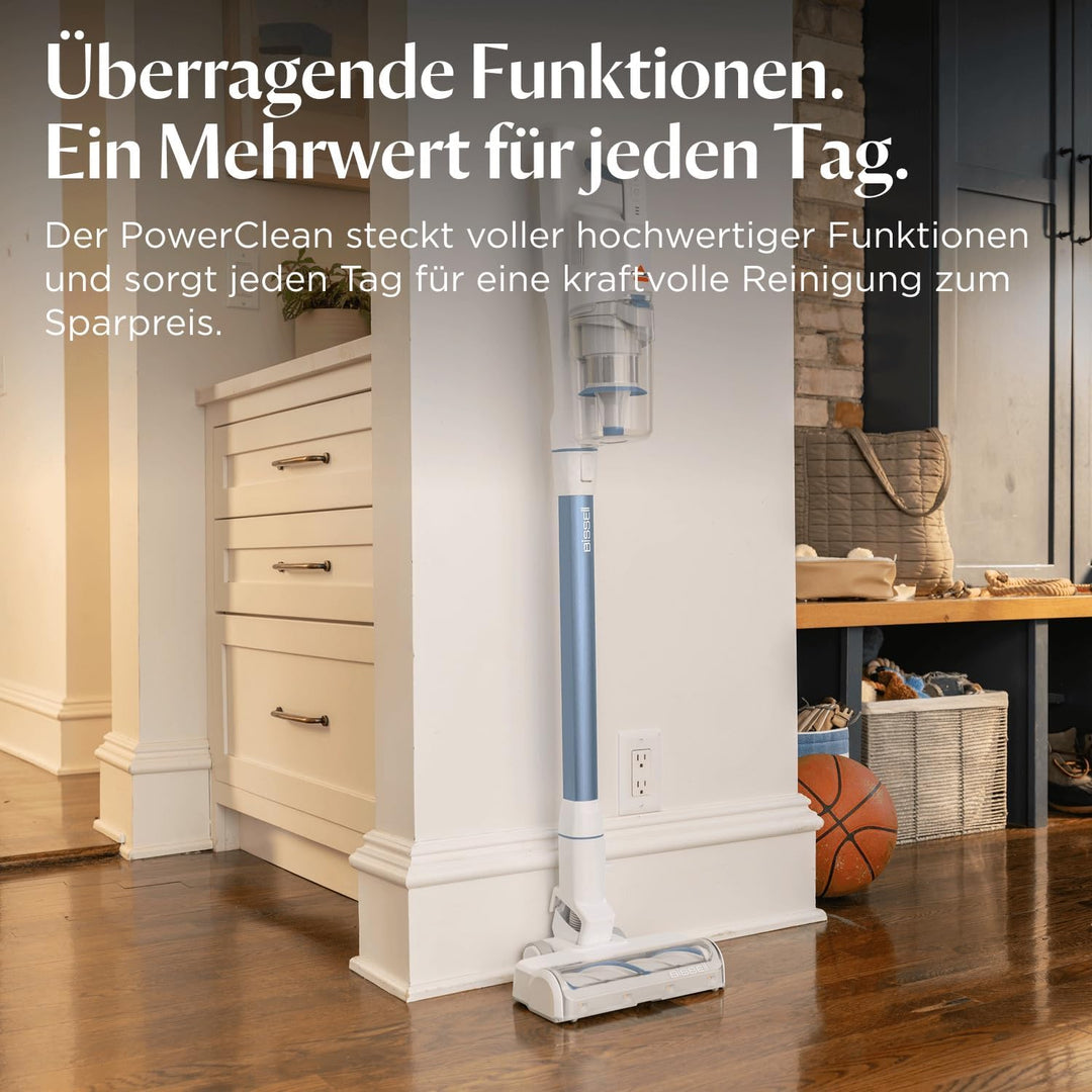 Bissell PowerClean, kabelloser Staubsauger, 200W, LED-Leuchten, Nicht verheddernde Bürstenrolle, 3-i