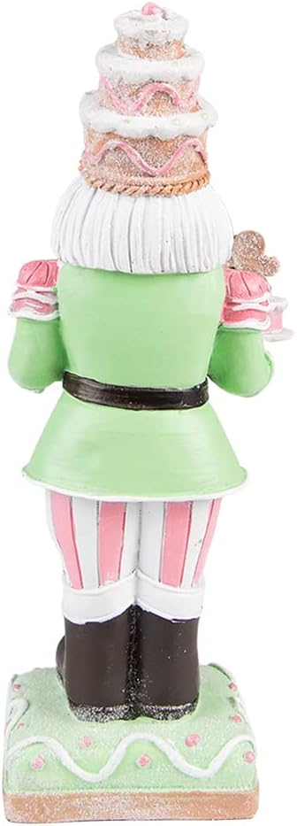 Clayre & Eef Figur Nussknacker 24 cm Grün Rosa Polyresin Weihnachtsdekoration