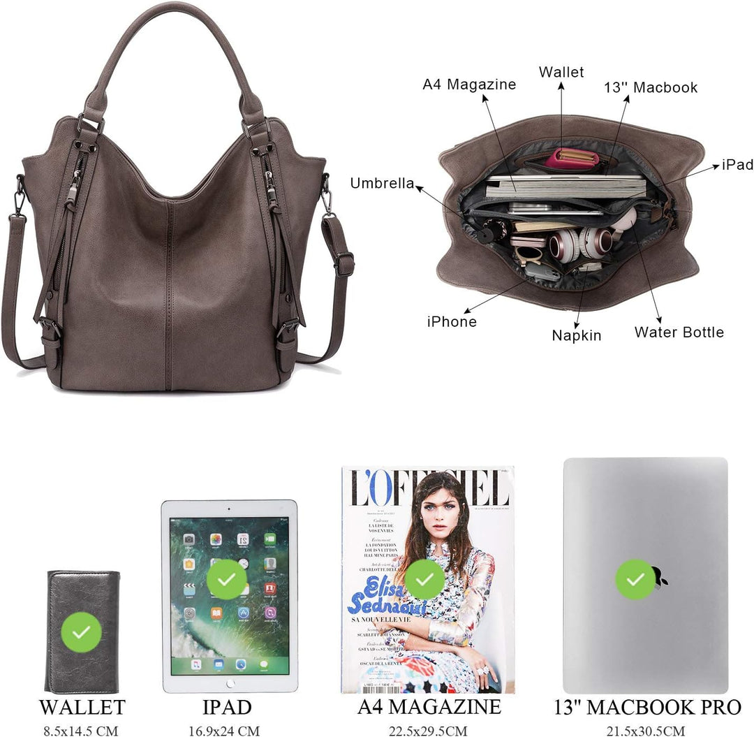 Realer Damen Handtaschen Gross Shopper Lederhandtasche Schultertasche Umhängetasche Geldbörse Hobo D