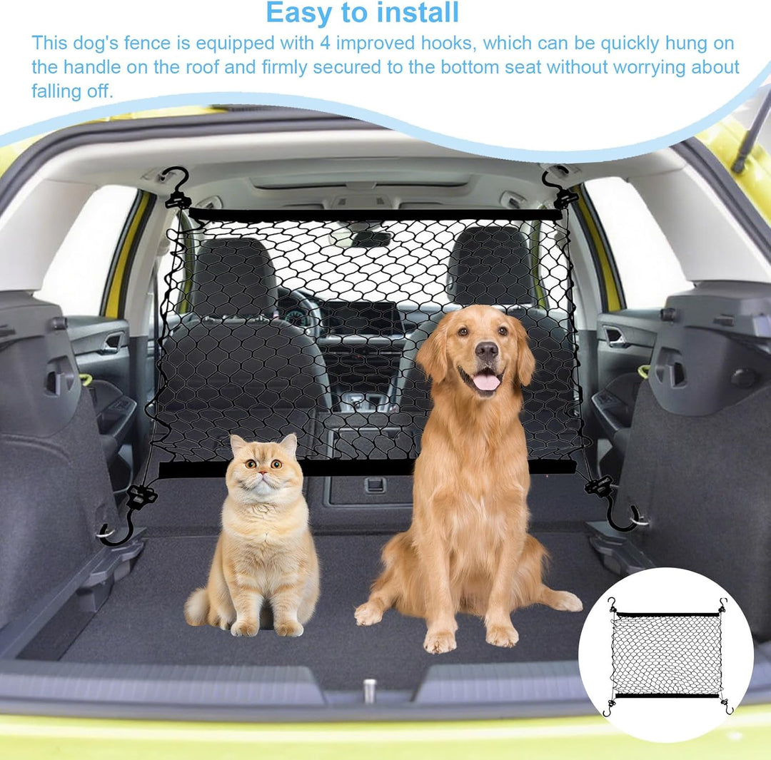 Hundegitter Auto Kofferraum Netz doppellagig, Kofferraumnetz Hunde, Kofferraum Trenngitter, Hundenet